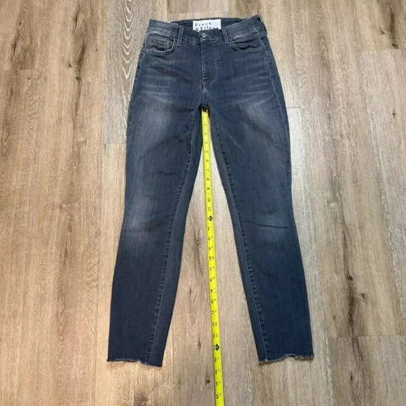 Frank and Eileen Sligo Jean Womens Size 24 Gray Frayed Skinny Stretch USA Ladies - Picture 12 of 14